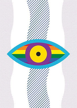 Rainbow Eye Graphic Art