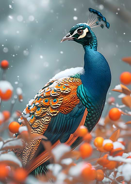 Peacock in Winter