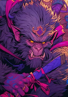 Fierce Monkey Warrior Sword