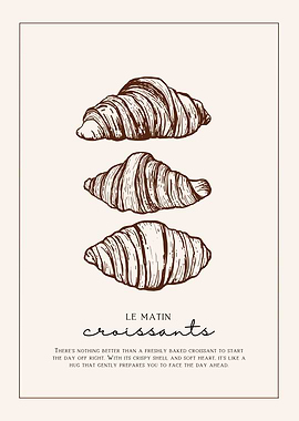 Le Matin Croissants Illustration