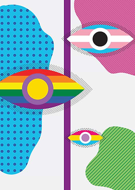 LGBTQ+ Pride Flags Eye Pop Art