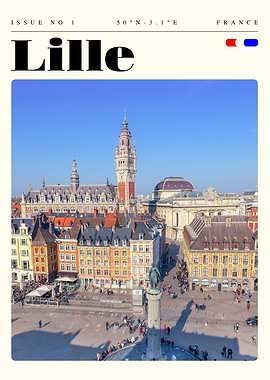 Lille France Travel Art Poster