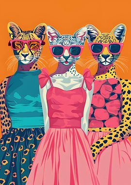 Fashionable Feline Trio