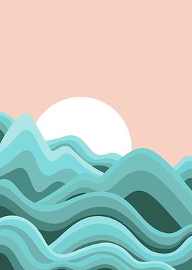 Minimalist Ocean Waves
