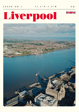 Liverpool England Travel Art Poster