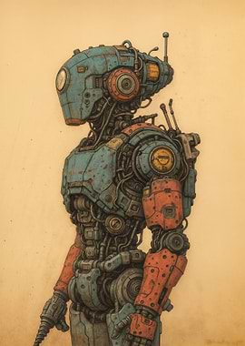 Vintage Robot Illustration