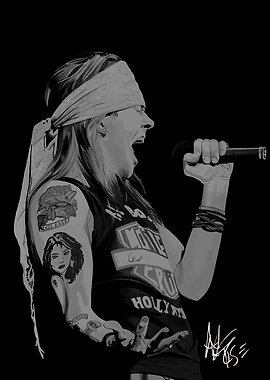 Monochrome digital art portrait