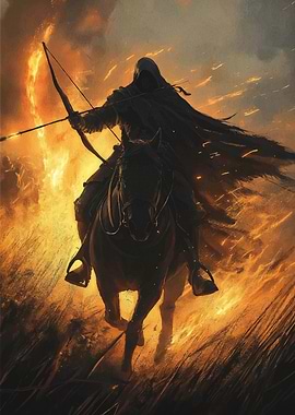 Hooded Archer Horseback