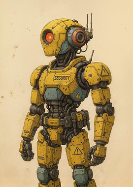 Yellow Security Robot