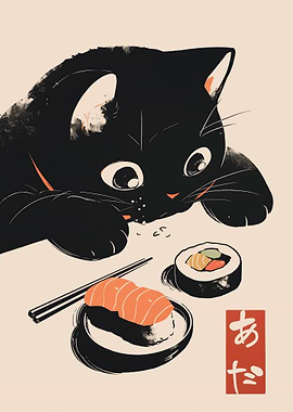 Sushi Black Cat