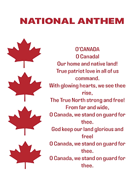 Canada National Anthem with Maple Leaves