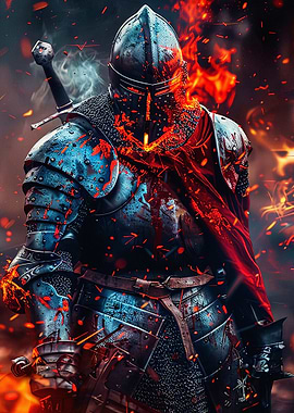 Armored Knight in Flames
