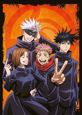 JJK Group Itadori, Fushiguro, Gojo and Kugisaki selfie style