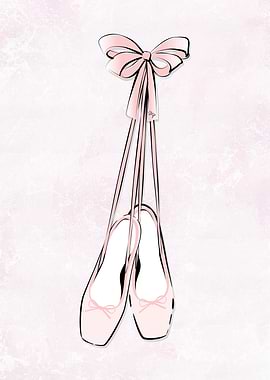Ballet shoes with pink ribbon