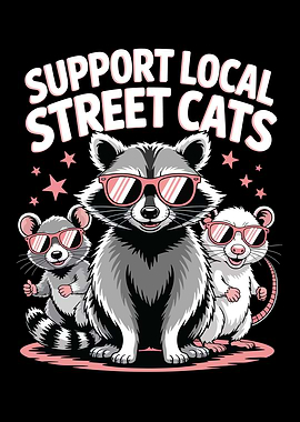 Support Local Street Cats Cartoon
