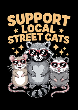 Support Local Street Cats Cartoon
