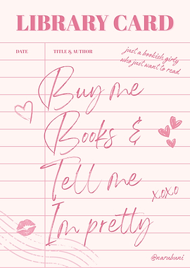 Library Card Bookish Girl Aesthetic