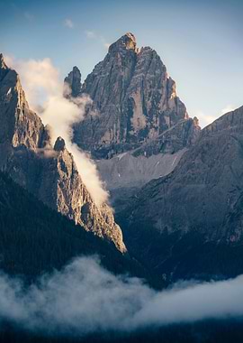 Majestic Mountain Peak with Clouds