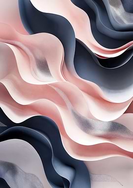 Abstract Pink and Blue Waves