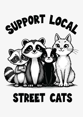Support Local Street Cats Illustration
