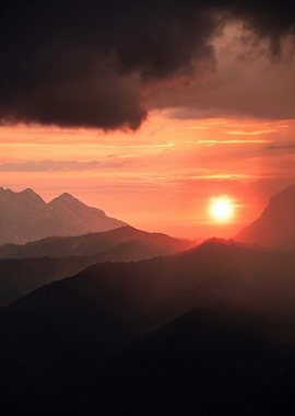 Mountain Sunset Landscape
