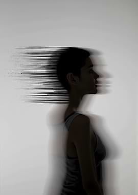 Abstract Portrait with Motion Blur Effect