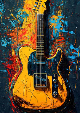 Abstract Electric Guitar Art