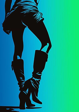 Silhouette of Woman in Boots