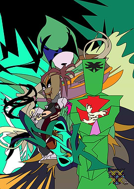 Abstract Cartoon Character Composition