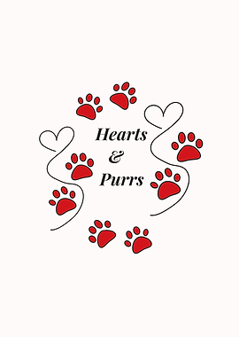 Hearts & Purrs Paw Print Design