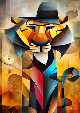 Charming Tiger – Cubist Gentleman of the Wild