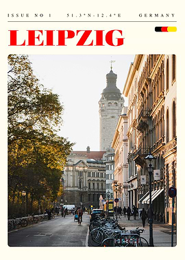 Leipzig Germany Travel Art Poster