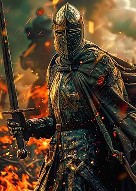 Medieval Knight in Battle Armor