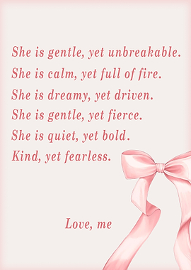 Inspirational Quote with Pink Ribbon