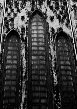 Gothic Windows Black and White