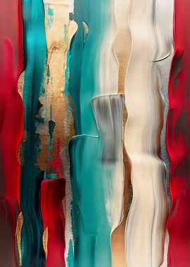 Abstract Vertical Brushstrokes Painting