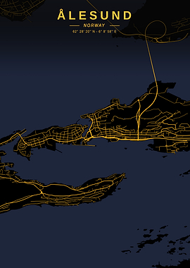 Ålesund Golden City Map