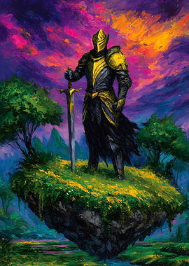 Golden Knight on Floating Island