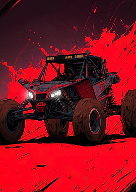 Red Off-Road Vehicle Illustration