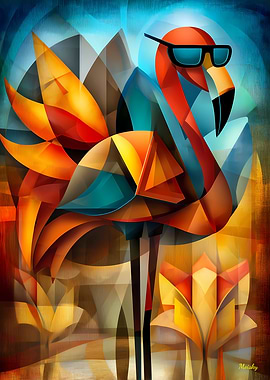 Charming Flamingo – Cubist Cool in Shades