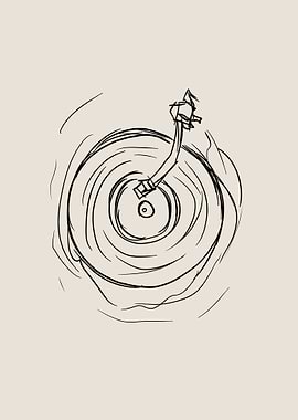 Vinyl Record Line Art