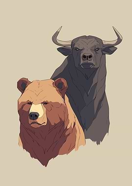 Bull and Bear Wallstreet Illustration