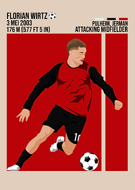 Florian Wirtz Soccer Player Illustration