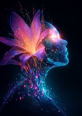 Digital Bloom: Nature and Technology Fusion