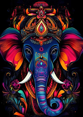 Colorful Ganesha Illustration