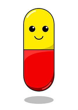 Cartoon Happy Pill