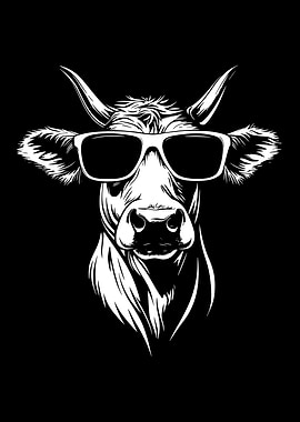 Cool Cow with Sunglasses