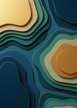 Abstract Layered Topography Art