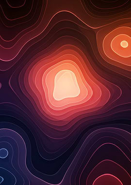 Abstract Topographic Map with Warm Colors