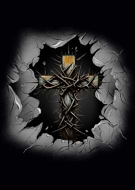 Cross and Thorns Illustration